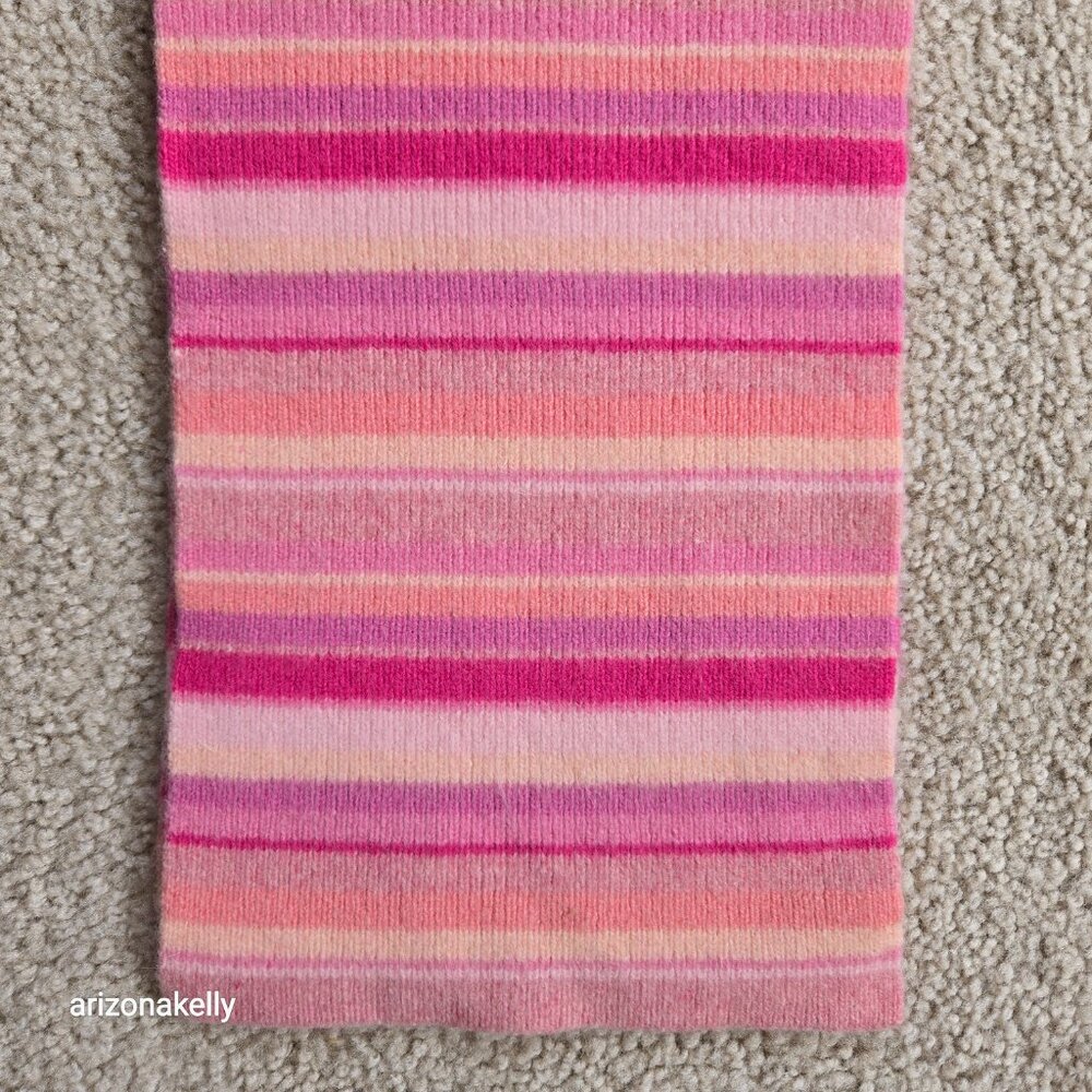 Ralph Lauren Wool Knit Scarf Pink Stripes - Picture 3 of 9